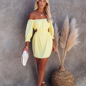 SUNDANCE LINEN BLEND OFF THE SHOULDER CUTOUT DRESS